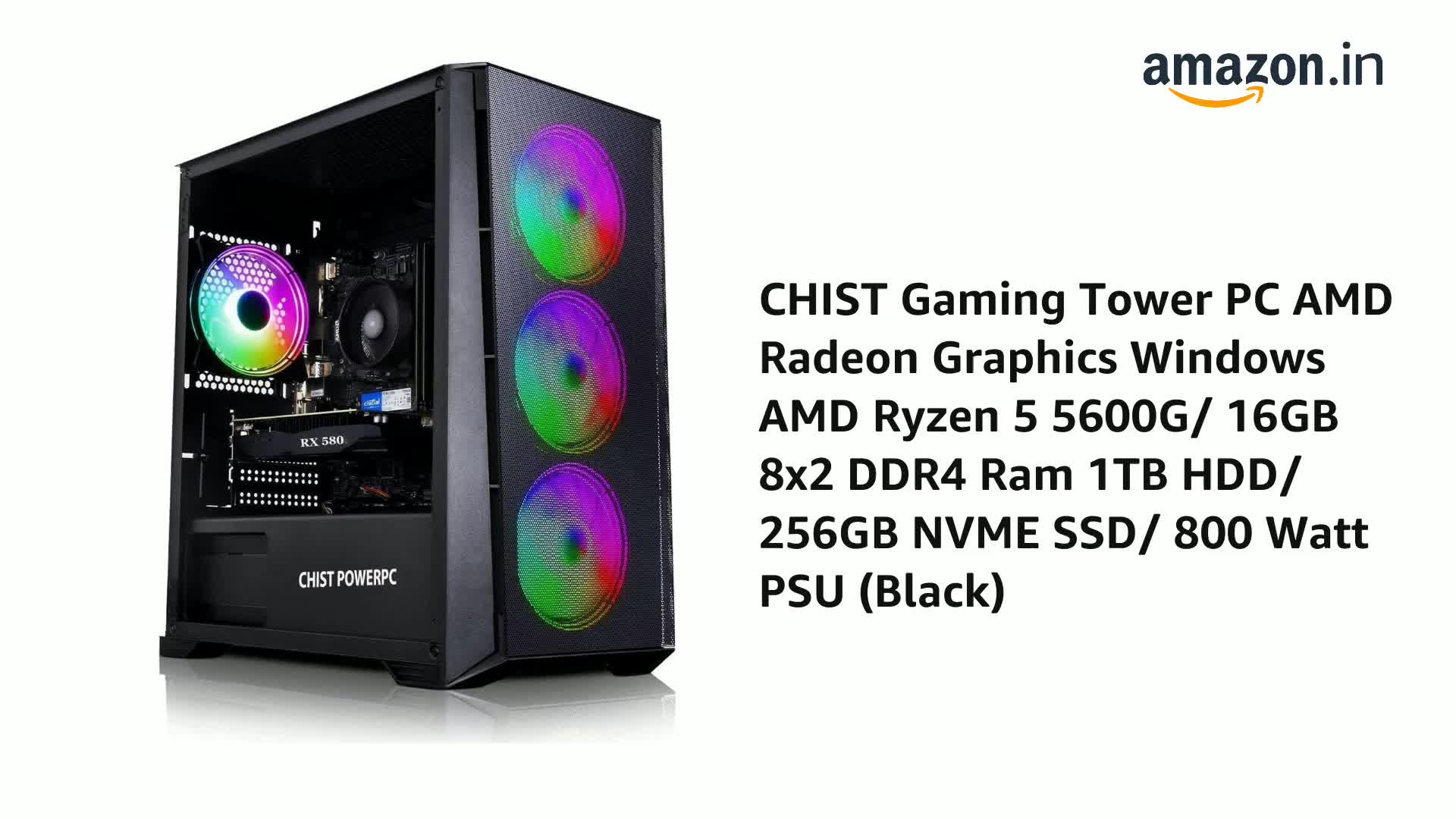 CHIST Gaming Tower PC AMD Radeon Graphics Windows AMD Ryzen 5